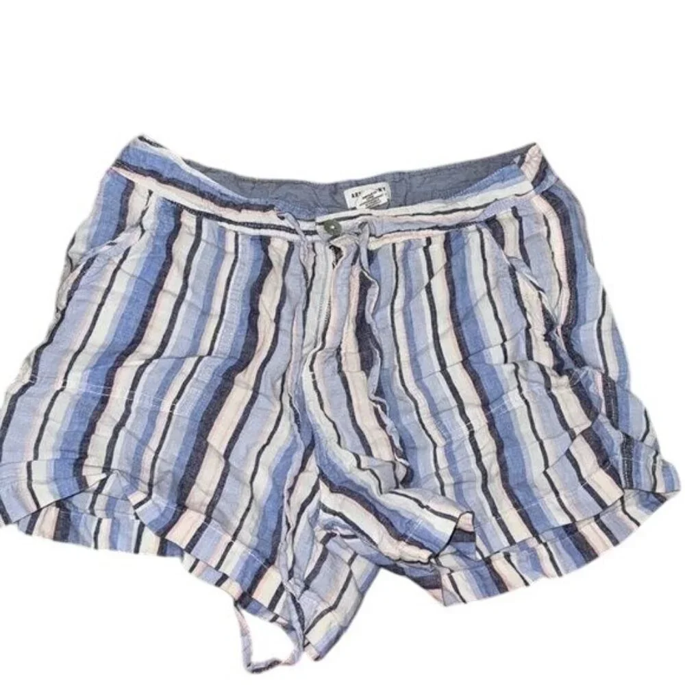 Artisan Ny Womens Striped Linen Shorts Blue & Pink Size L - Picture 1 of 8